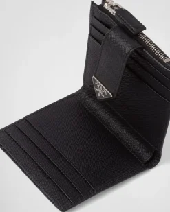 Hombre Prada CARTERAS Y TARJETEROS^Tarjetero De Piel Y Piel Saffiano