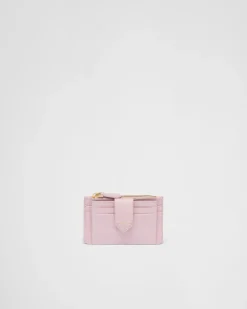 Mujer Prada CARTERAS Y TARJETEROS^Tarjetero De Piel Y Saffiano