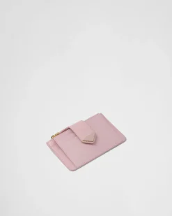 Mujer Prada CARTERAS Y TARJETEROS^Tarjetero De Piel Y Saffiano