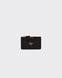 Mujer Prada CARTERAS Y TARJETEROS^Tarjetero De Piel Y Saffiano