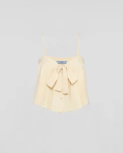 Mujer Prada CAMISAS Y TOPS^Top De Crepé De China Y Jacquard