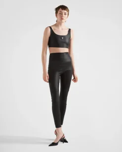 Mujer Prada ROPA DE PIEL^Top De Napa Elástica
