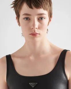 Mujer Prada ROPA DE PIEL^Top De Napa Elástica