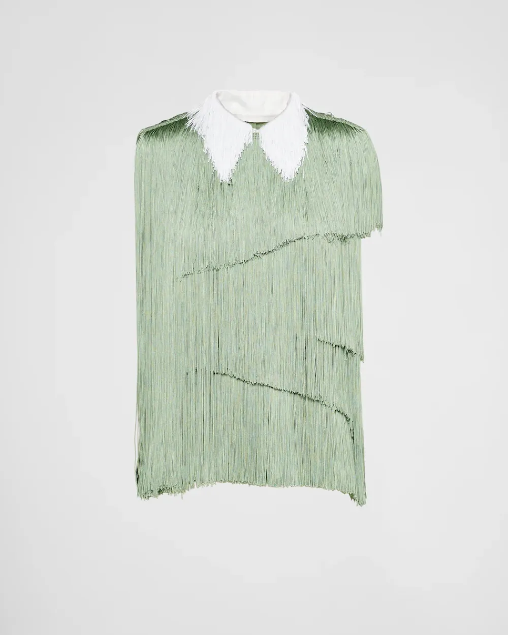 Mujer Prada CAMISAS Y TOPS^Top De Organza Con Flecos