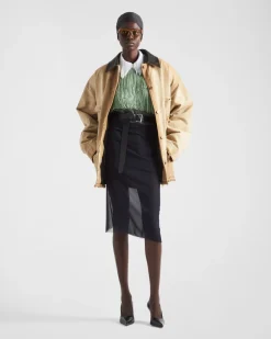 Mujer Prada CAMISAS Y TOPS^Top De Organza Con Flecos