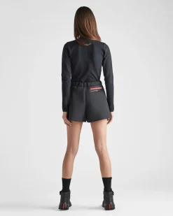 Mujer Prada ROPA^Top De Piqué Y Re-nylon Técnico
