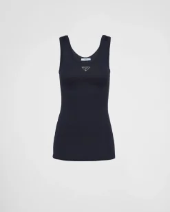 Mujer Prada CAMISETAS Y SUDADERAS^Top De Punto Acanalado