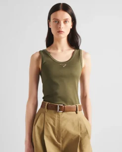 Mujer Prada CAMISETAS Y SUDADERAS^Top De Punto Acanalado