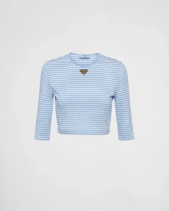 Mujer Prada CAMISETAS Y SUDADERAS^Top De Punto A Rayas