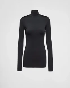 Mujer Prada CAMISETAS Y SUDADERAS^Top De Punto Con Cuello Alto