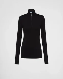 Mujer Prada CAMISETAS Y SUDADERAS^Top De Punto Elástico