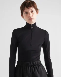 Mujer Prada CAMISETAS Y SUDADERAS^Top De Punto Elástico