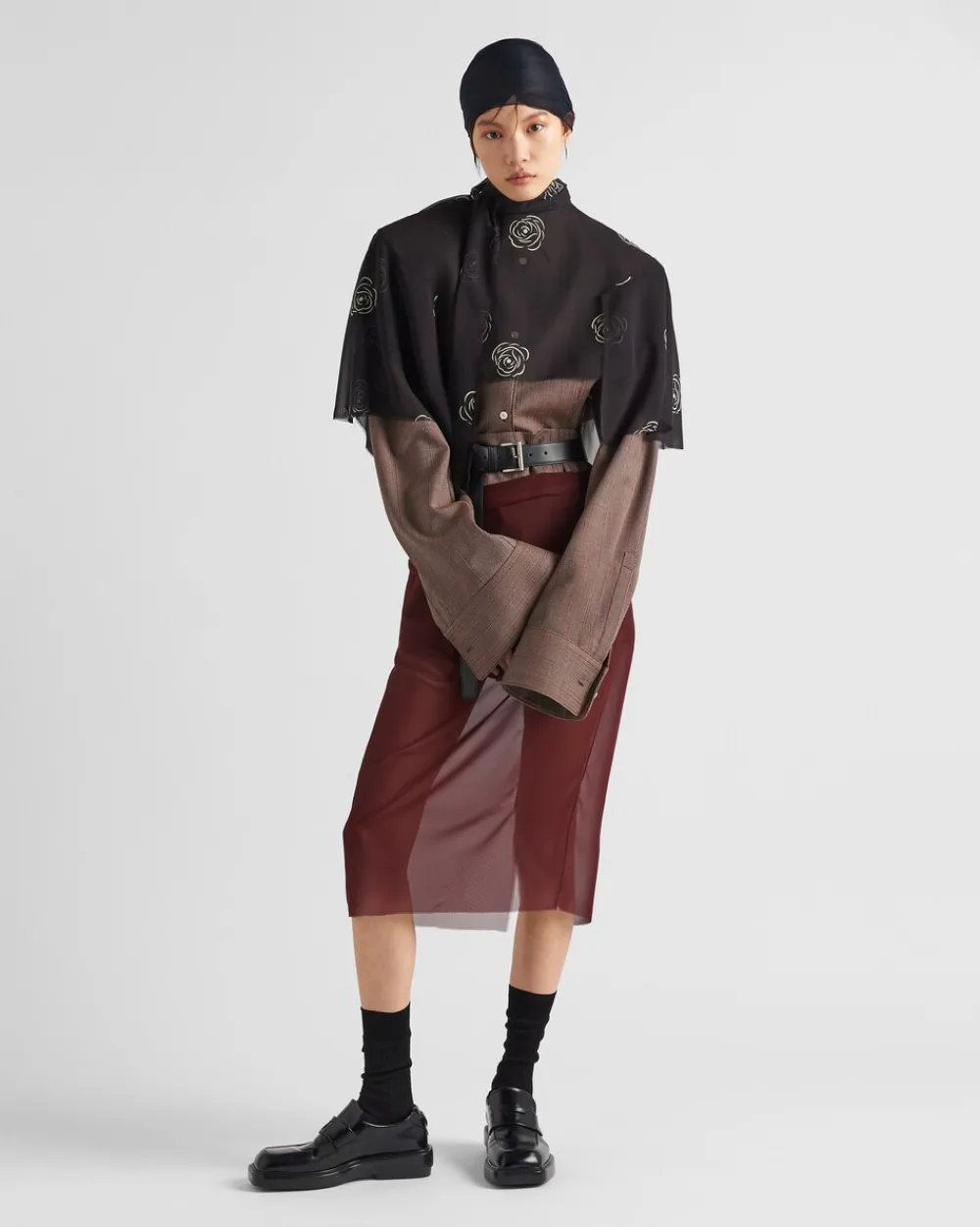 Mujer Prada CAMISAS Y TOPS^Top De Seda Estampada