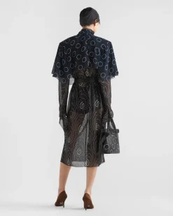 Mujer Prada CAMISAS Y TOPS^Top De Seda Estampada