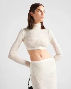 Mujer Prada CAMISETAS Y SUDADERAS^Top Elástico De Lentejuelas