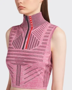 Mujer Prada ROPA^Top Sin Mangas En Piqué Y Re-nylon Tec Rec