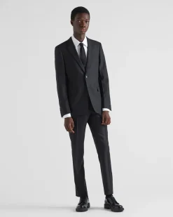 Hombre Prada TRAJES^Traje De Lana De Cruzado Simple