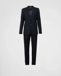 Hombre Prada TRAJES^Traje De Lana Y Mohair De Cruzado Simple