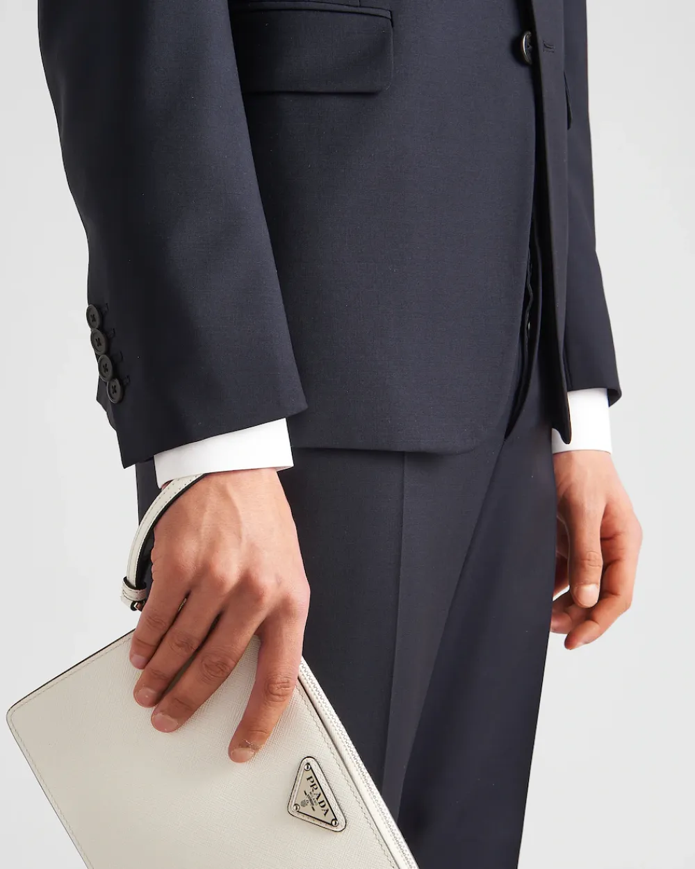 Hombre Prada TRAJES^Traje De Lana Y Mohair De Cruzado Simple