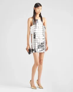 Mujer Prada VESTIDOS^Vestido De Cota De Malla Con Maxilentejuelas
