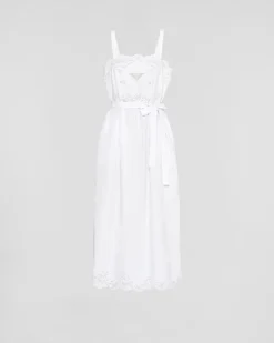 Mujer Prada VESTIDOS^Vestido De Encaje Y Popelín Bordado