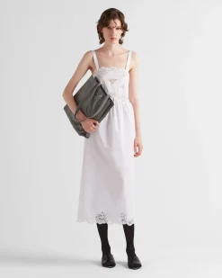 Mujer Prada VESTIDOS^Vestido De Encaje Y Popelín Bordado