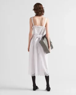 Mujer Prada VESTIDOS^Vestido De Encaje Y Popelín Bordado