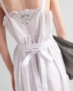 Mujer Prada VESTIDOS^Vestido De Encaje Y Popelín Bordado
