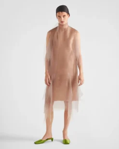 Mujer Prada VESTIDOS^Vestido De Gasa Técnica