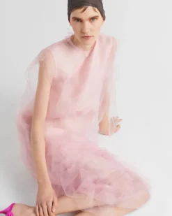 Mujer Prada VESTIDOS^Vestido De Gasa Técnica