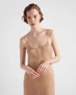 Mujer Prada VESTIDOS^Vestido De Organza Bordado