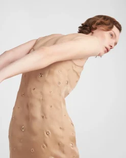 Mujer Prada VESTIDOS^Vestido De Organza Bordado