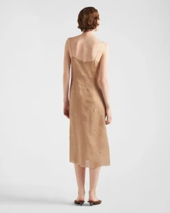 Mujer Prada VESTIDOS^Vestido De Organza Bordado