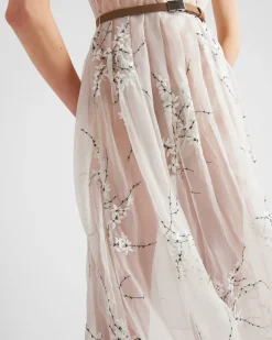 Mujer Prada VESTIDOS^Vestido De Organza Bordado