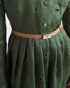 Mujer Prada VESTIDOS^Vestido De Organza Con Adorno De Ojales
