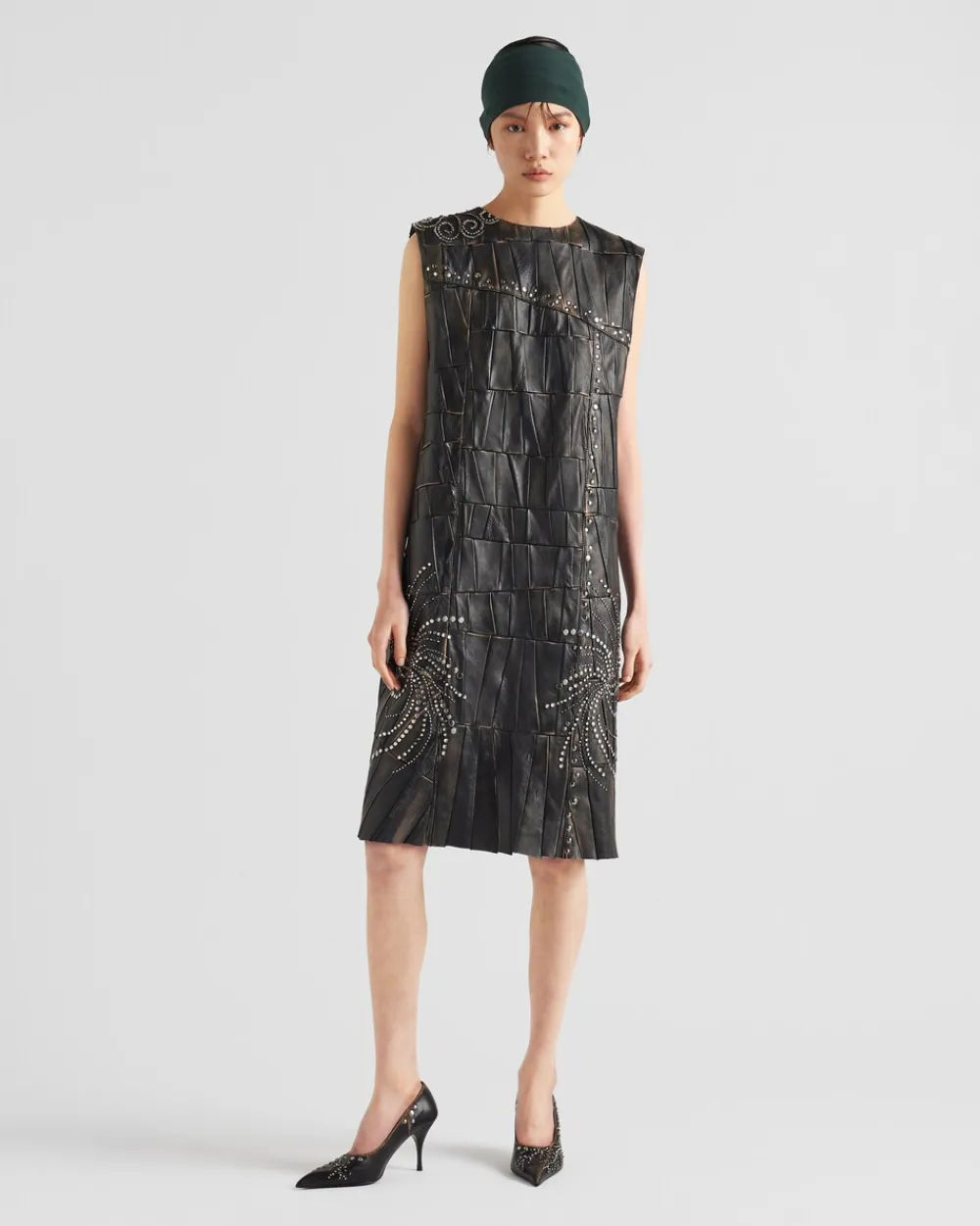 Mujer Prada ROPA DE PIEL^Vestido De Patchwork De Napa