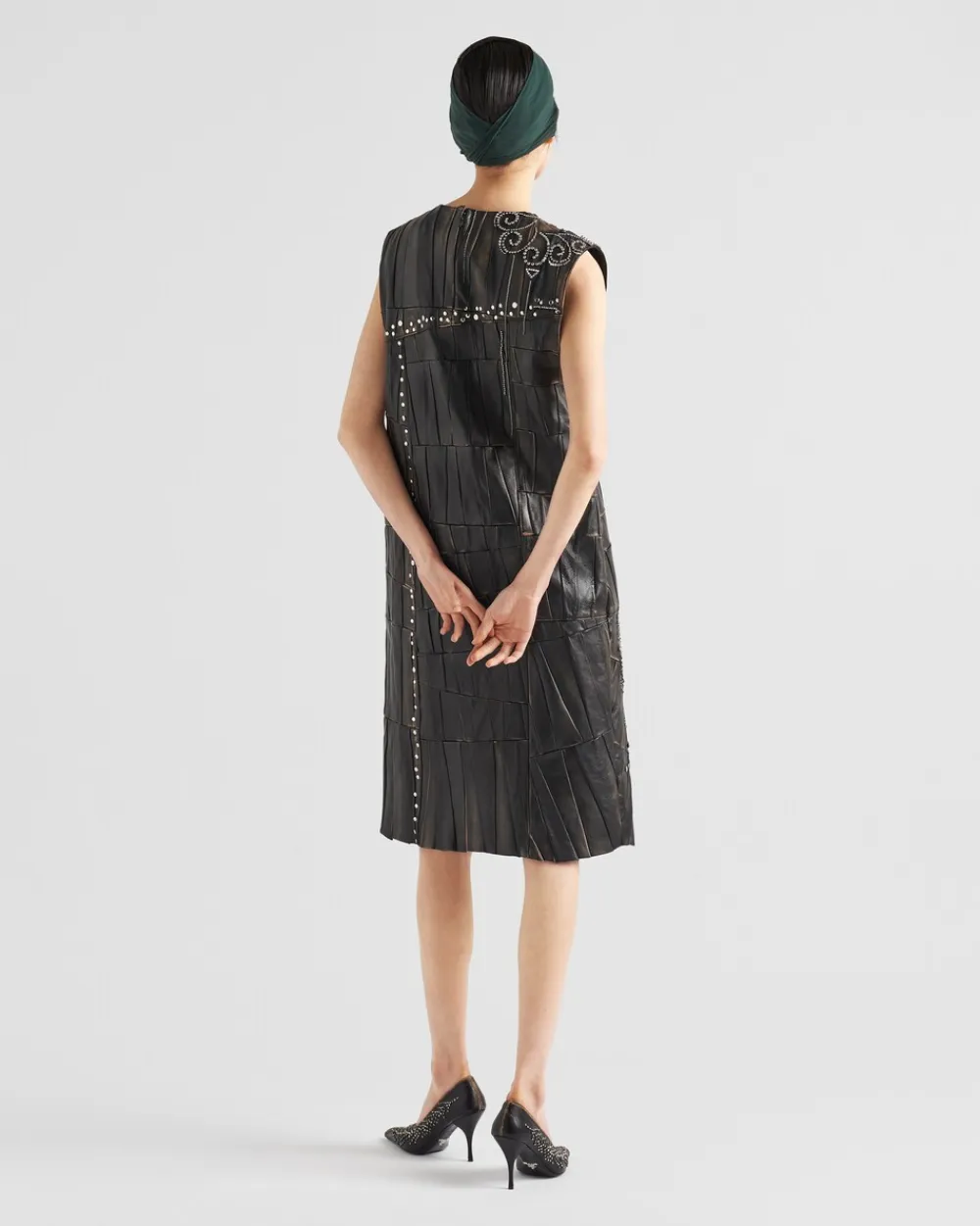 Mujer Prada ROPA DE PIEL^Vestido De Patchwork De Napa