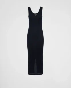 Mujer Prada VESTIDOS^Vestido De Punto Acanalado De Algodón