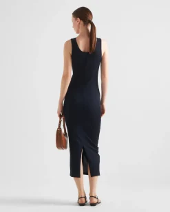 Mujer Prada VESTIDOS^Vestido De Punto Acanalado De Algodón
