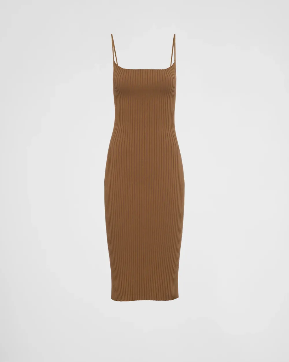 Mujer Prada TEJIDOS DE PUNTO^Vestido De Punto Acanalado De Algodón