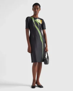 Mujer Prada VESTIDOS^Vestido De Sarga Estampado