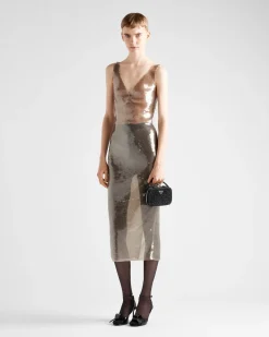 Mujer Prada VESTIDOS^Vestido De Tul Bordado