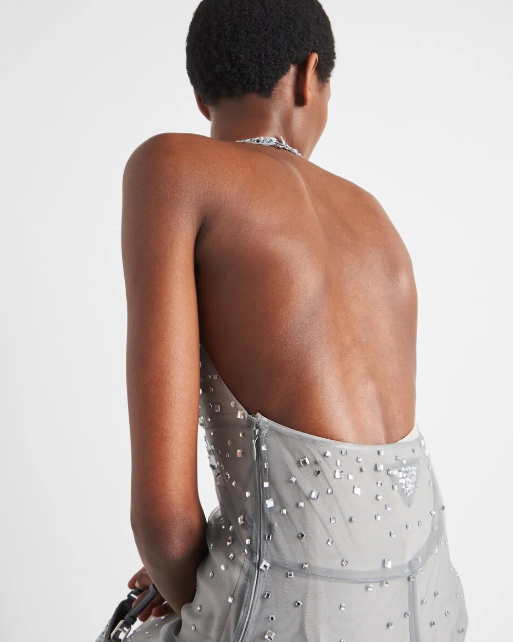 Mujer Prada VESTIDOS^Vestido Halter De Tul Bordado