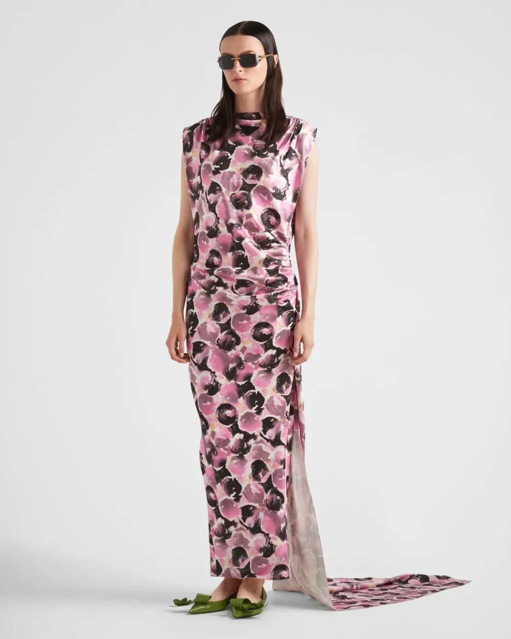 Mujer Prada VESTIDOS^Vestido Largo De Satén Estampado