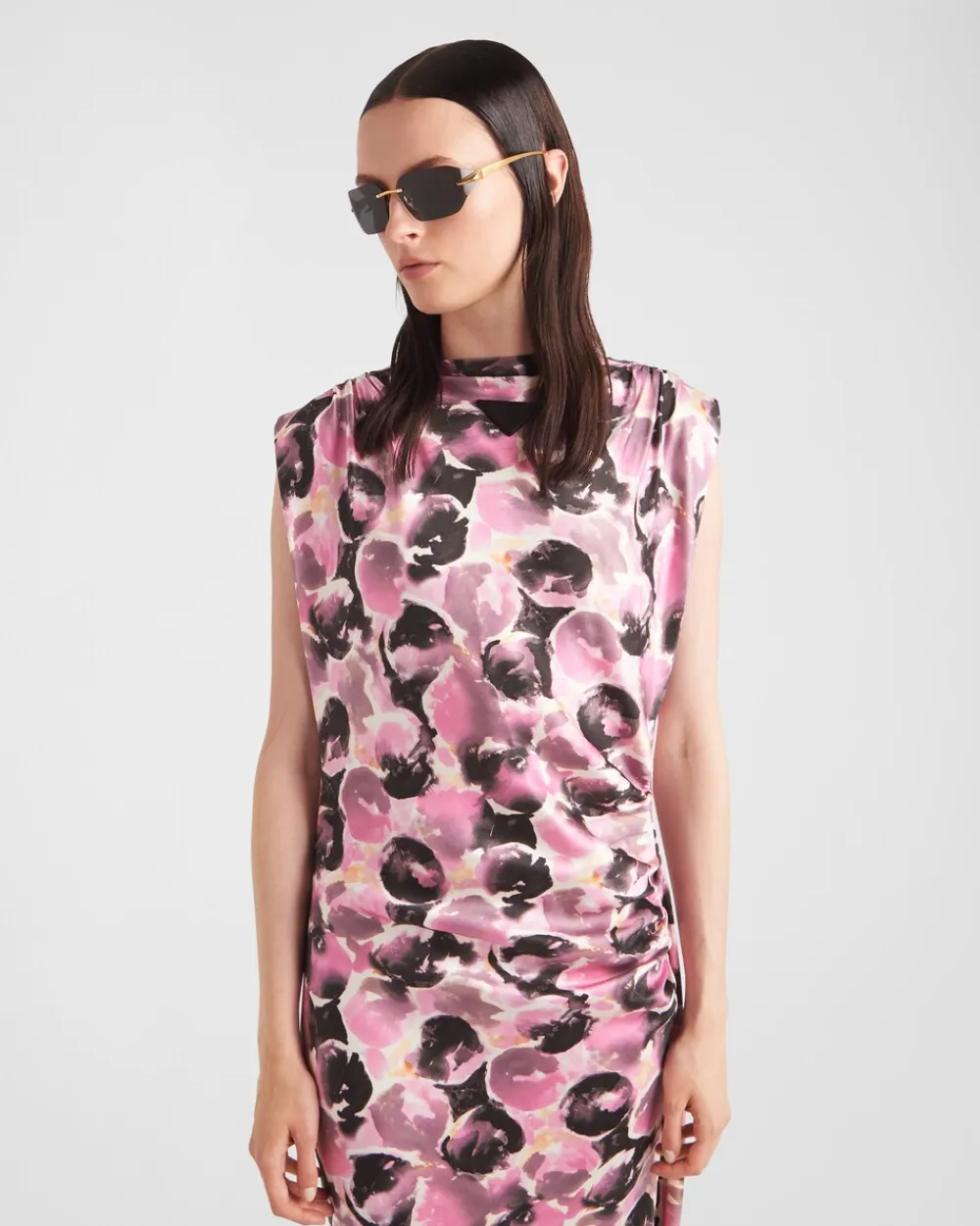 Mujer Prada VESTIDOS^Vestido Largo De Satén Estampado