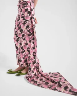 Mujer Prada VESTIDOS^Vestido Largo De Satén Estampado