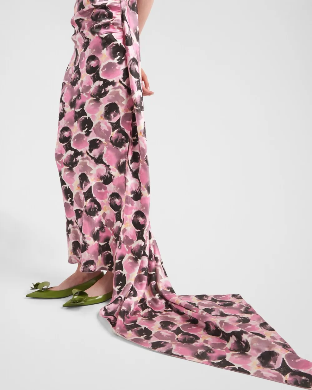 Mujer Prada VESTIDOS^Vestido Largo De Satén Estampado