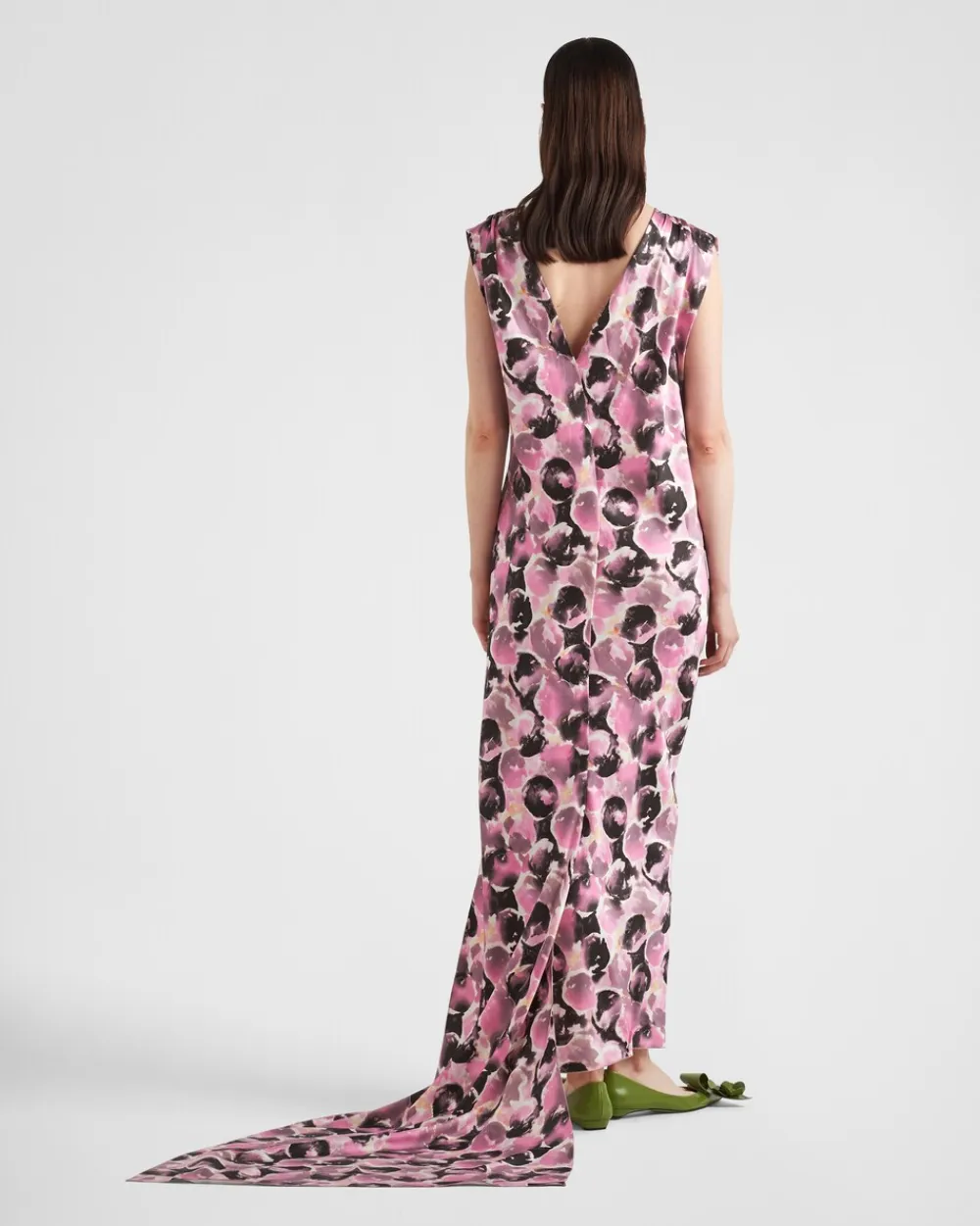 Mujer Prada VESTIDOS^Vestido Largo De Satén Estampado