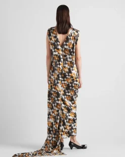 Mujer Prada VESTIDOS^Vestido Largo De Satén Estampado