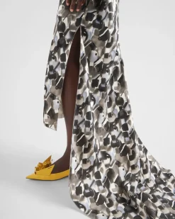 Mujer Prada VESTIDOS^Vestido Largo De Satén Estampado